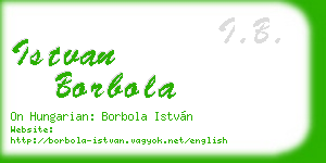 istvan borbola business card