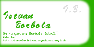 istvan borbola business card